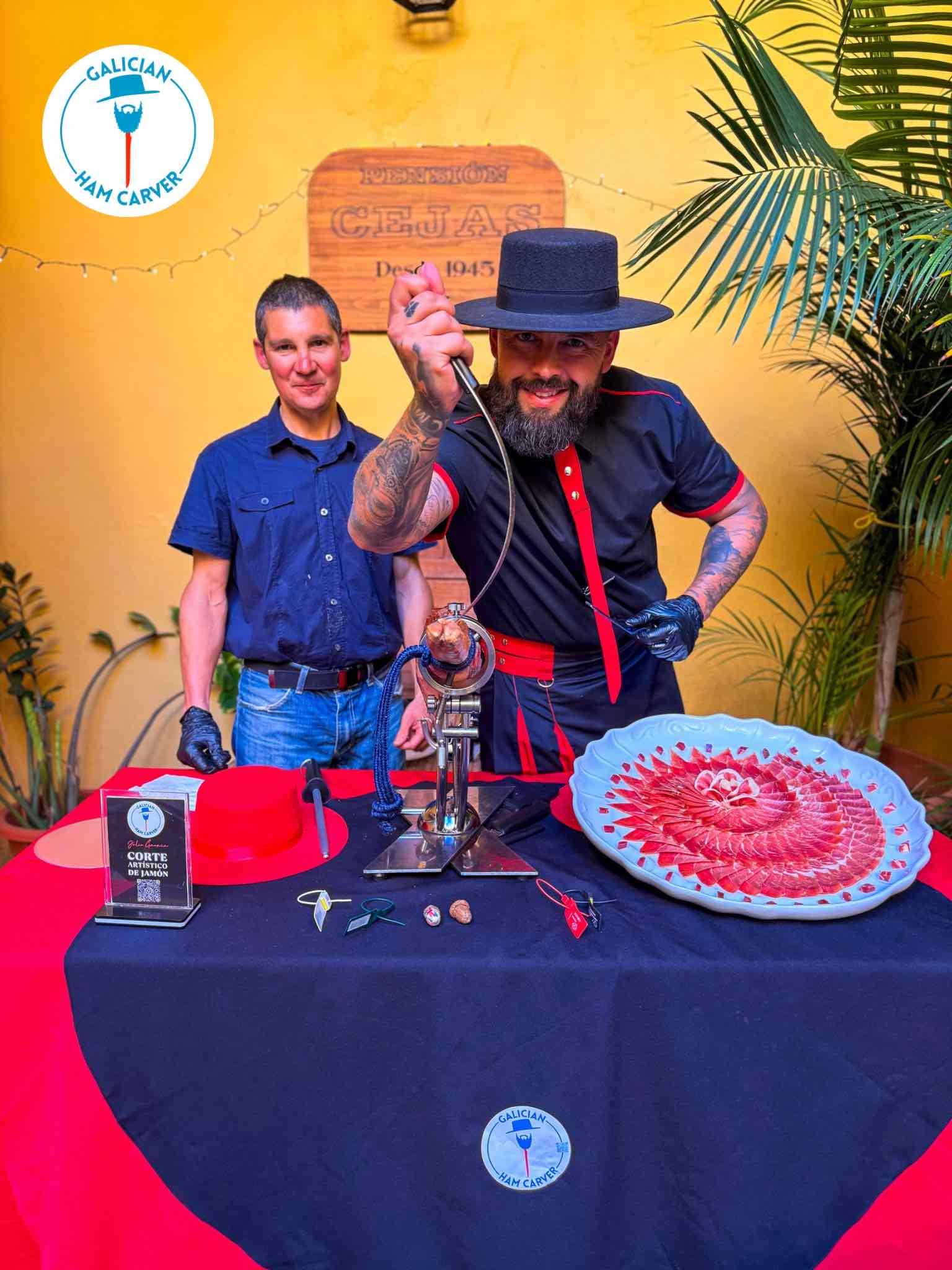 Plato artístico de jamón ibérico