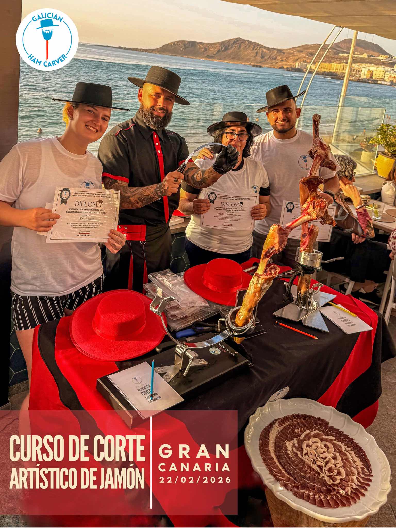 Curso de corte artístico de jamón en Gran Canaria Playa de Las Canteras Las Palmas – formación profesional cortador de jamón